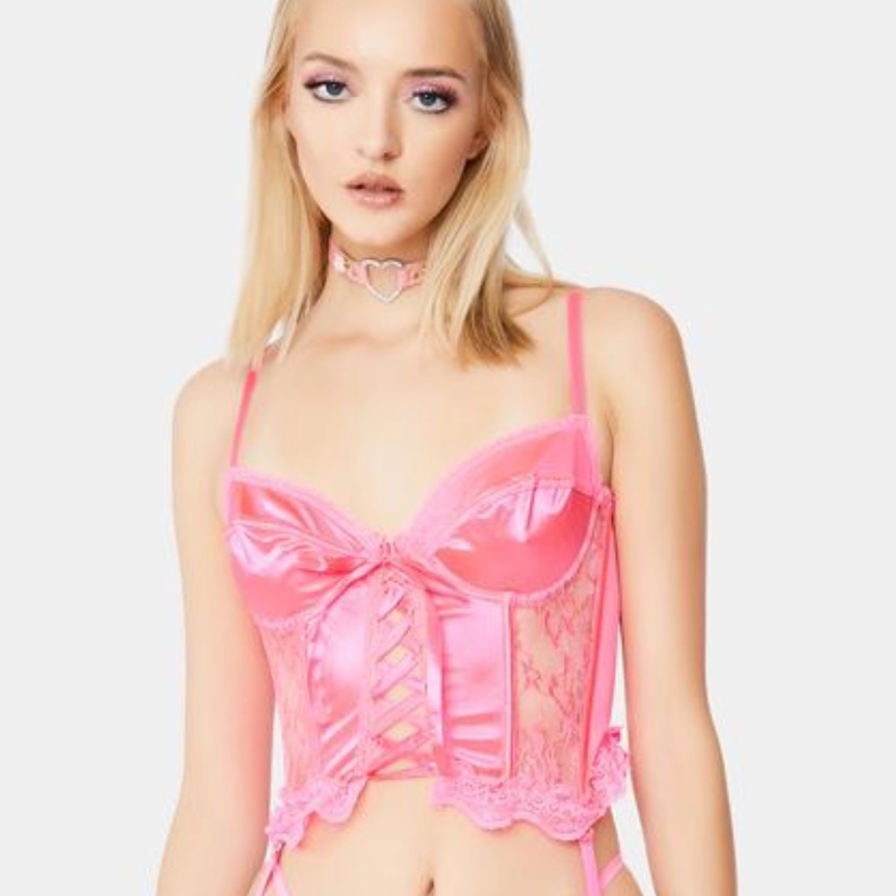 Hot neon pink bustier